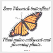 Sticker Papillon monarque (Feuille)