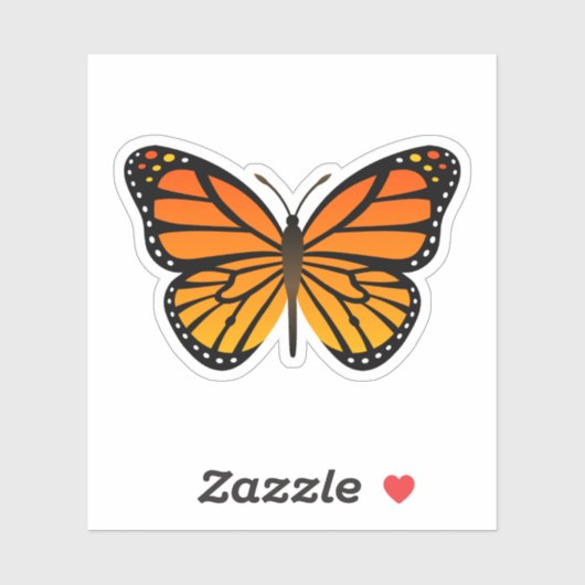 Sticker Papillon monarque (Feuille)