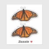 Sticker Papillon monarque ailes ouvertes (Feuille)