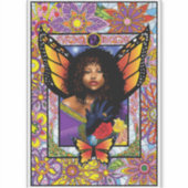 Sticker Papillon monarque Fée Purple Floral (Devant)