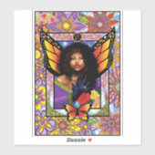 Sticker Papillon monarque Fée Purple Floral (Feuille)