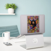 Sticker Papillon monarque Fée Purple Floral (Ordinateur portable sur le bureau)