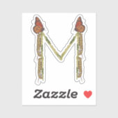 Sticker Papillon Monarque - Lettre M Monogramme, M Initial (Feuille)