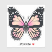 Sticker papillon monarque rose (Feuille)