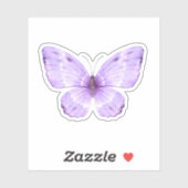 Sticker Papillon mou pourpre à l'aquarelle (Feuille)