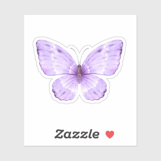 Sticker Papillon mou pourpre à l'aquarelle (Feuille)