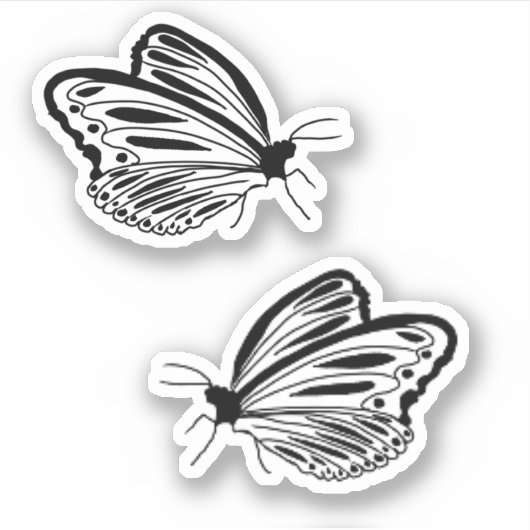 Sticker Papillon Noir Blanc (Devant)