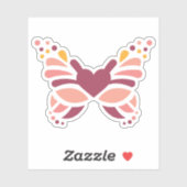 Sticker Papillon pastel boho féminin élégant (Feuille)