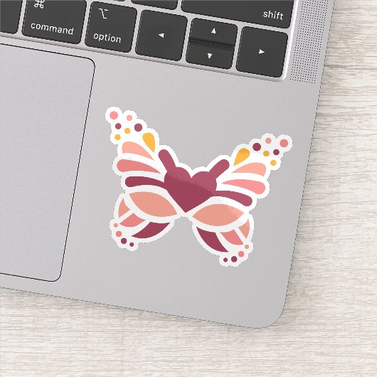 Sticker Papillon pastel boho féminin élégant (Détail)