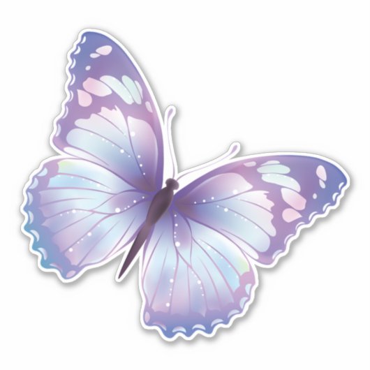 Sticker Papillon pastel violet (Devant)