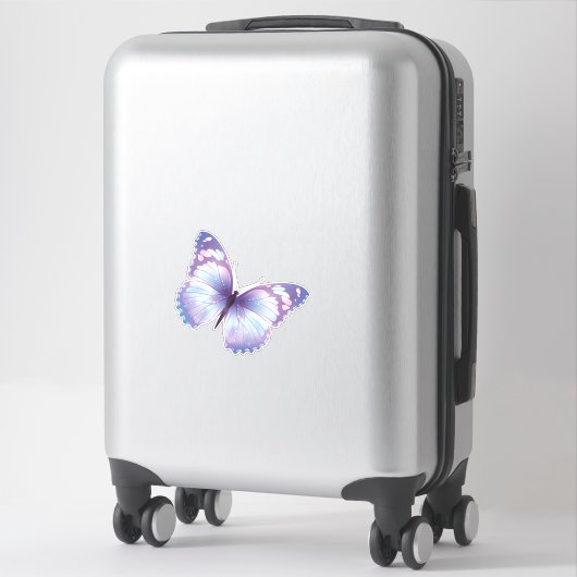 Sticker Papillon pastel violet (Sur valise)