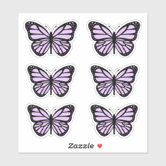 Sticker Papillon Pastel violet (Feuille)