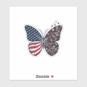 Sticker Papillon patriotique vintage de la paix Vector Art