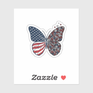 Sticker Papillon patriotique vintage de la paix Vector Art