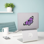 Sticker Papillon pourpre (Ordinateur portable sur le bureau)