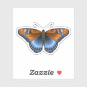 Sticker Papillon pourpre tacheté rouge (Feuille)