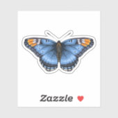 Sticker Papillon pourpre tacheté rouge 2 (Feuille)