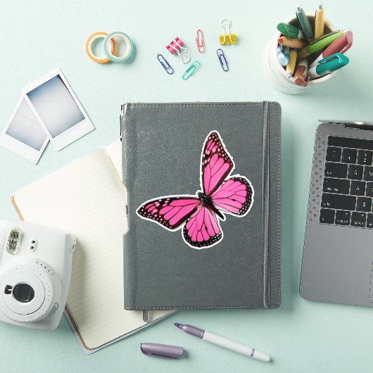 Sticker papillon rose (Couverture iPad)