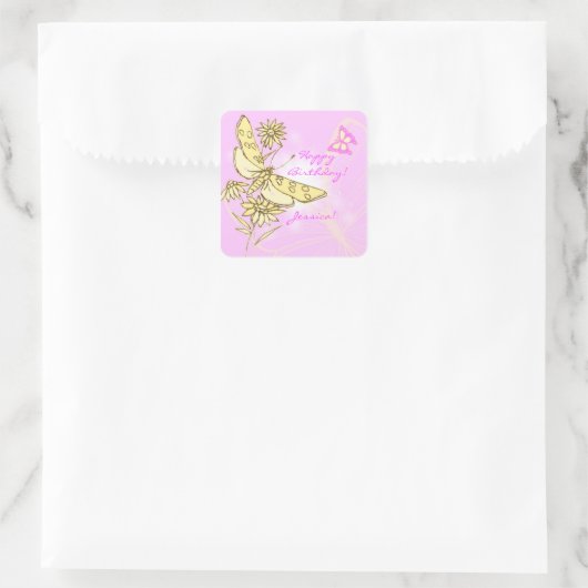 Sticker Papillon rose (Sac)