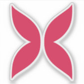 Sticker Papillon rose lettre X monogramme (Devant)