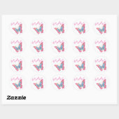 Sticker Papillon/Rose "Live Laugh Love" (Feuille)