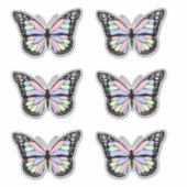 Sticker Papillon rose, pourpre et vert (Devant)