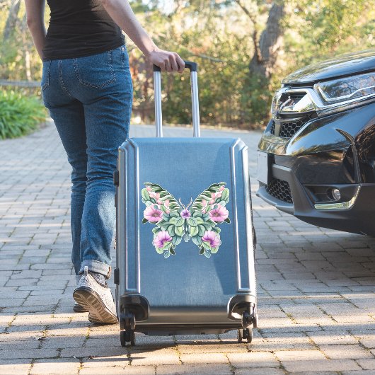Sticker Papillon Rustique Floral Design (Valise Insitu)