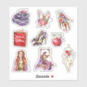 Sticker Papillon Serpent Violet Jardin Floral (Feuille)