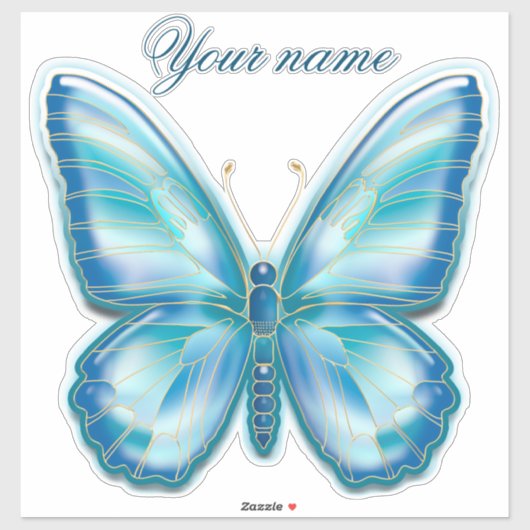 Sticker Papillon turquoise (Feuille)
