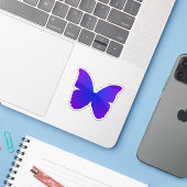 Sticker Papillon Violet et Bleu (Ordinateur portable avec iPhone)