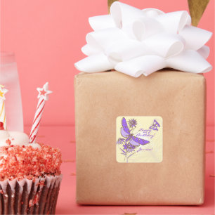 Sticker Papillon violet Peach