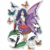 Sticker Papillons aux champignons poilus (Devant)