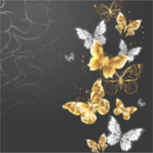 Sticker Papillons blancs et dorés (Devant)