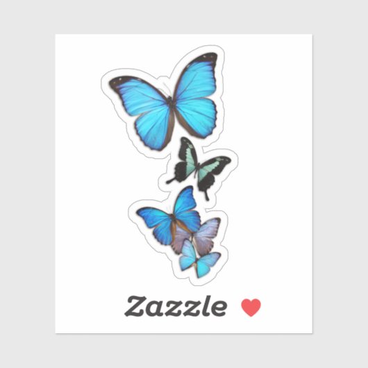 Sticker Papillons bleus (Feuille)