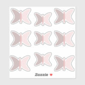 Sticker Papillons Boho Beige Rose (Feuille)