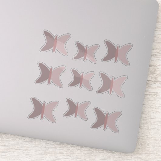 Sticker Papillons Boho Beige Rose (Détail)