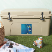 Sticker Papillons d'or sur un Arrière - plan bleu (Glacière)