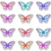 Sticker Papillons en verre coloré mignon (Devant)