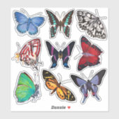 Sticker Papillons (feuille 1 Alphabet des papillons) (Feuille)