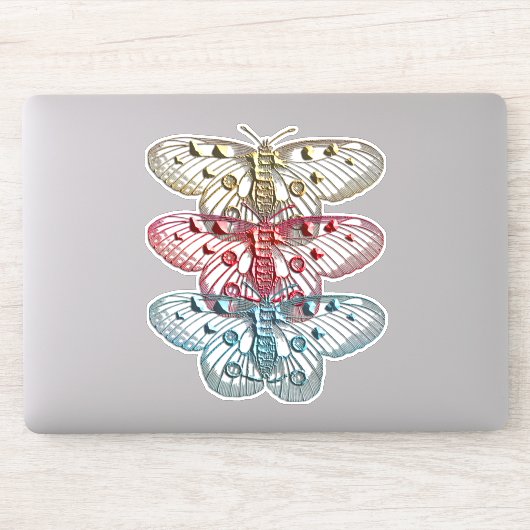 Sticker Papillons métalliques insecte Bug Art (Ordinateur)
