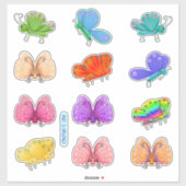 Sticker Papillons mignons et capricieux (Feuille)