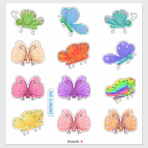 Sticker Papillons mignons et capricieux