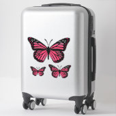 Sticker Papillons Monarque Rose (Sur valise)