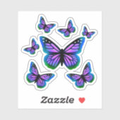 Sticker Papillons monarques | buttes bleu violet (Feuille)