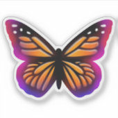 Sticker Papillons monarques | collier de buttes rose viole (Devant)