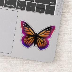 Sticker Papillons monarques   collier de buttes rose viole