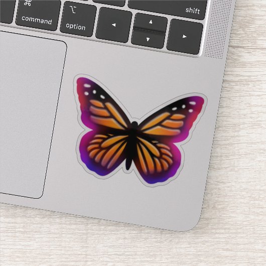 Sticker Papillons monarques | collier de buttes rose viole (Détail)