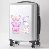 Sticker Papillons rose pastel (Sur valise)