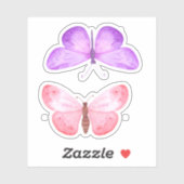 Sticker Papillons violets roses (Feuille)