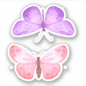 Sticker Papillons violets roses (Devant)